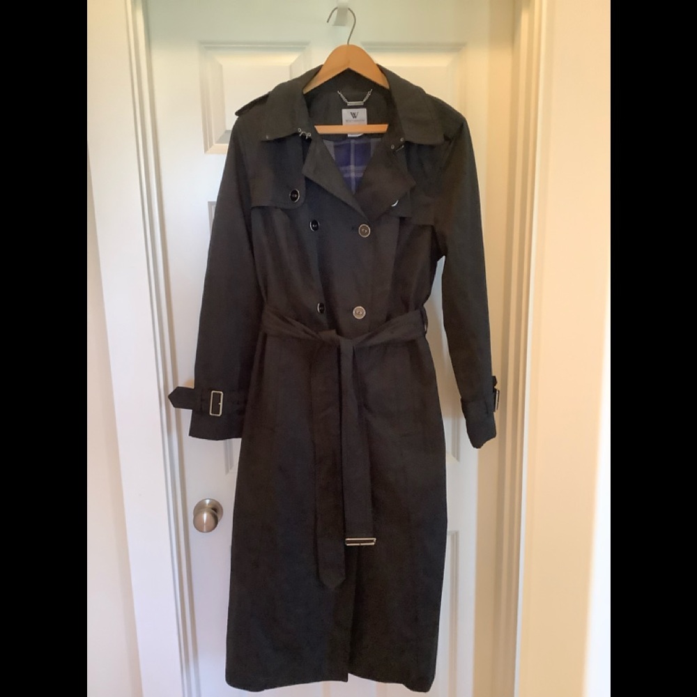 Worthington NWT lined black trench coat. XL. Calf length. Removable liner.